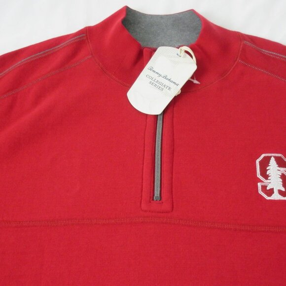 Tommy Bahama Men's 1/4 Zip Stanford Cardinals Reversible Sweater Size Large NEW - Picture 3 of 4